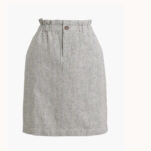 J Crew Linen‎ Mini Skirt Womens Size 10 Striped Paper Bag Waist Lined BR485